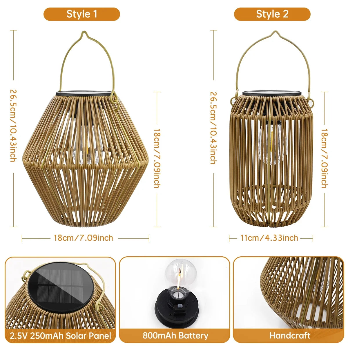 Solar Woven Boho Lantern