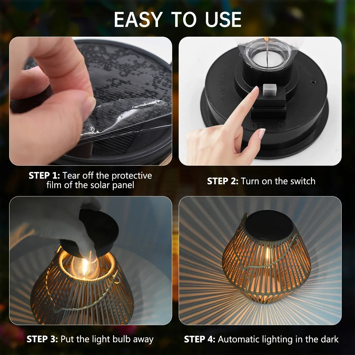 Solar Woven Boho Lantern